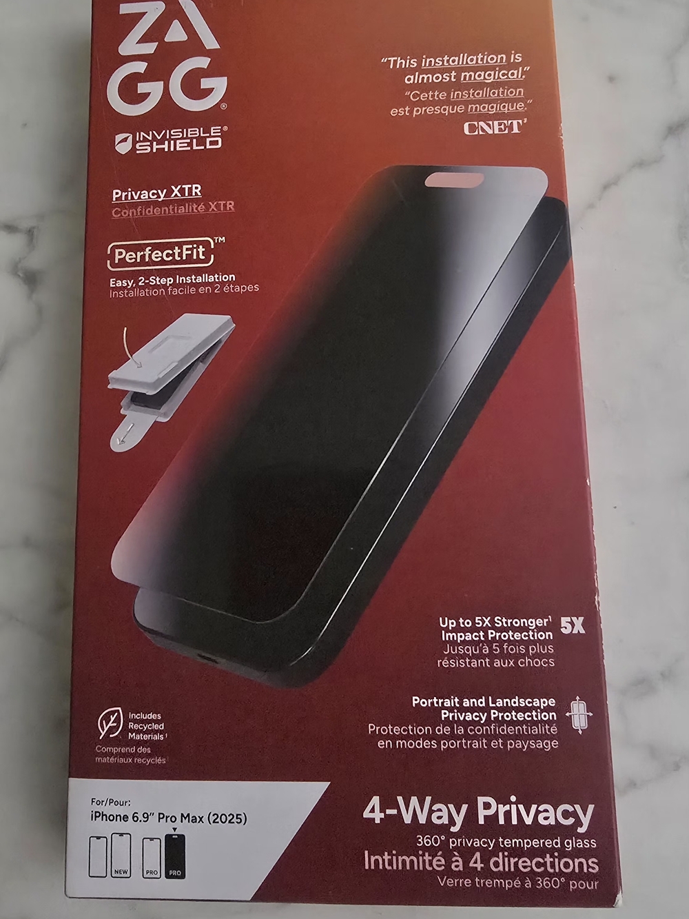 NIB Zagg InvisibleShield Privacy (4-Way Privacy) iPhone 16 Pro Max (6.9" 2025)